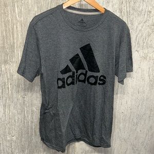 Adidas Black Gray Short Sleeve T-shirt- Medium